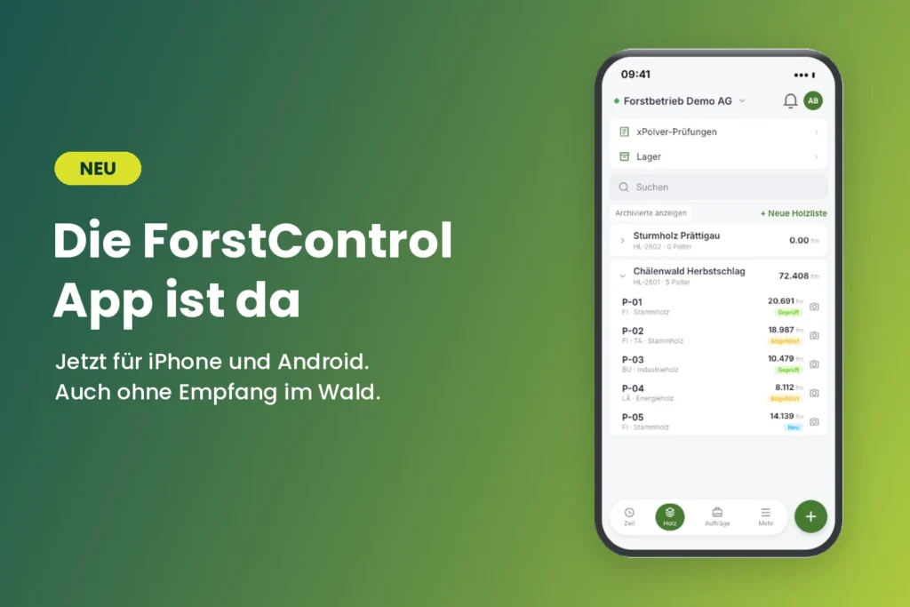 Neu: ForstControl als App für iPhone und Android